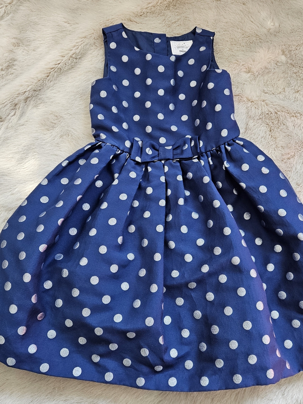 Gymboree Navy and White Polka Dot Party Dress for Girls